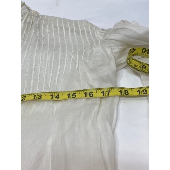 Antique Edwardian White Cotton Floral Embroidered Blouse with long sleeves - Picture 15 of 16